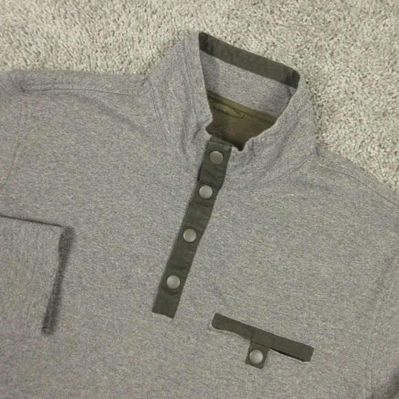 Untuckit Sweater Mens XL Gray Parkson Reg Knit 1/4 Snap Mock Neck Fleece Golf - Picture 2 of 9